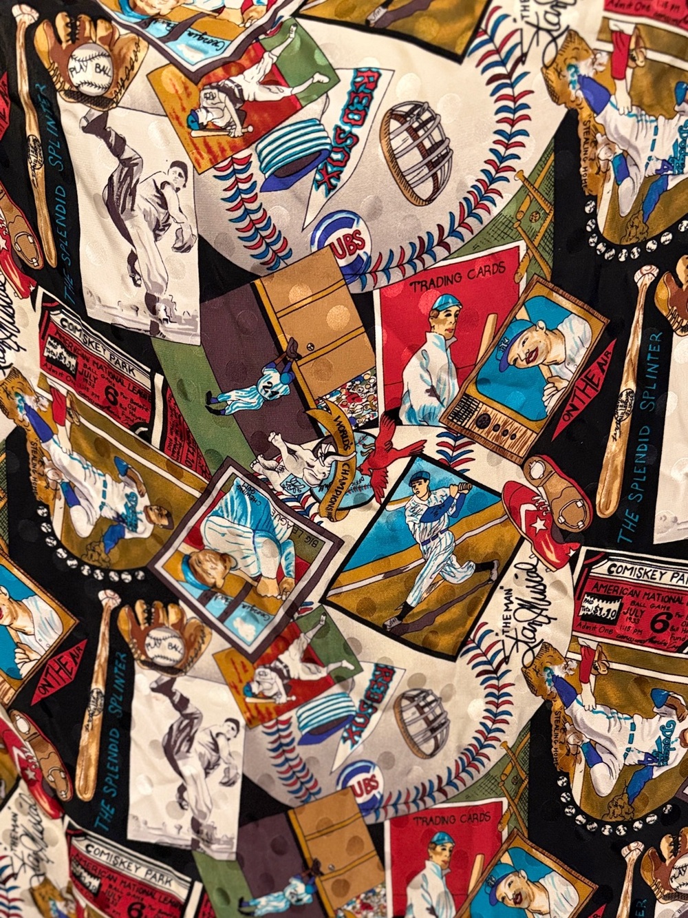 Rare Nicole Miller Vintage Baseball Silk Scarf